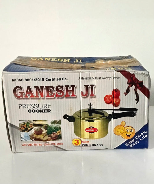 Ganesh Ji 3 Ltr Pure Brass Pressure Cooker