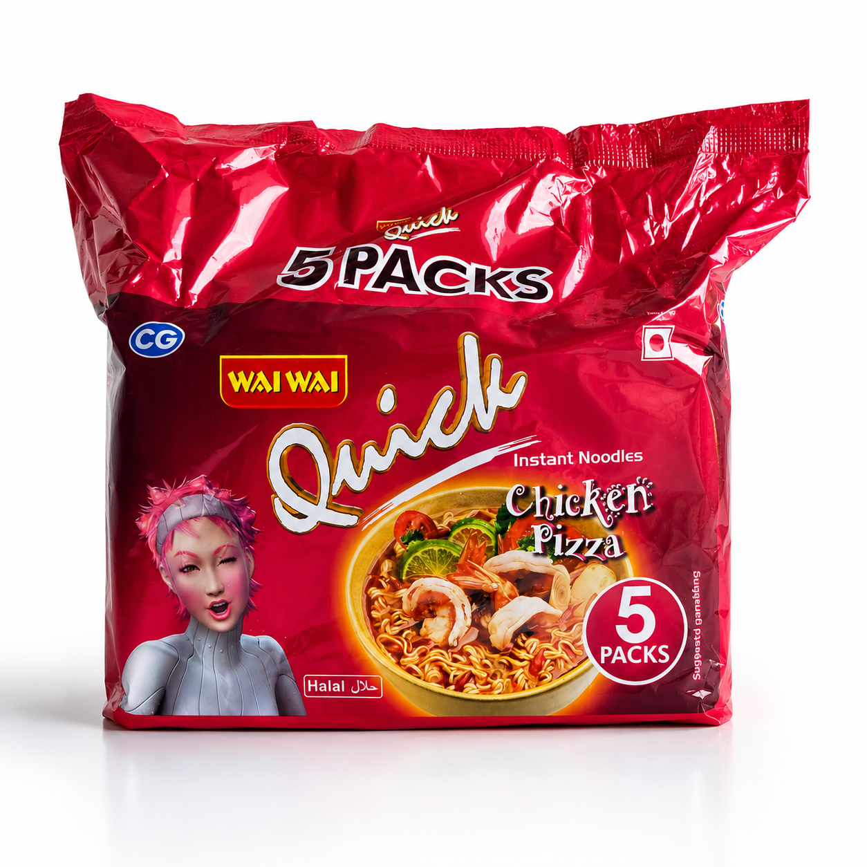 Quick Chicken Pizza Instant Noodles 5 Pk
