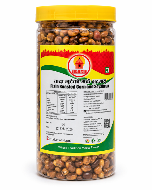Bindabasini Plain Roasted Corn & Soybean 400g