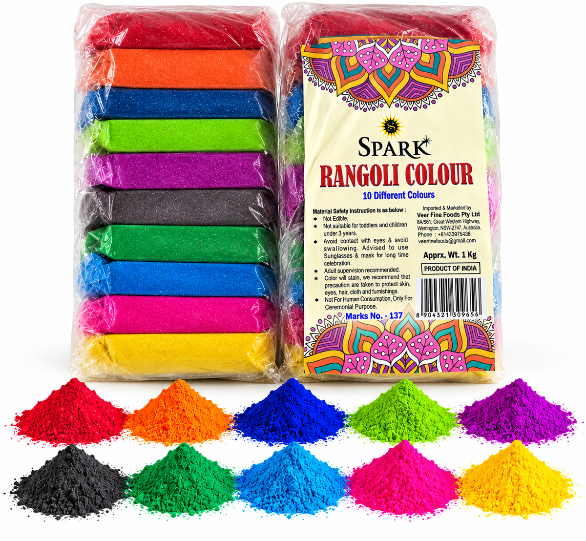 Rangoli 10 Colours 1 Kg