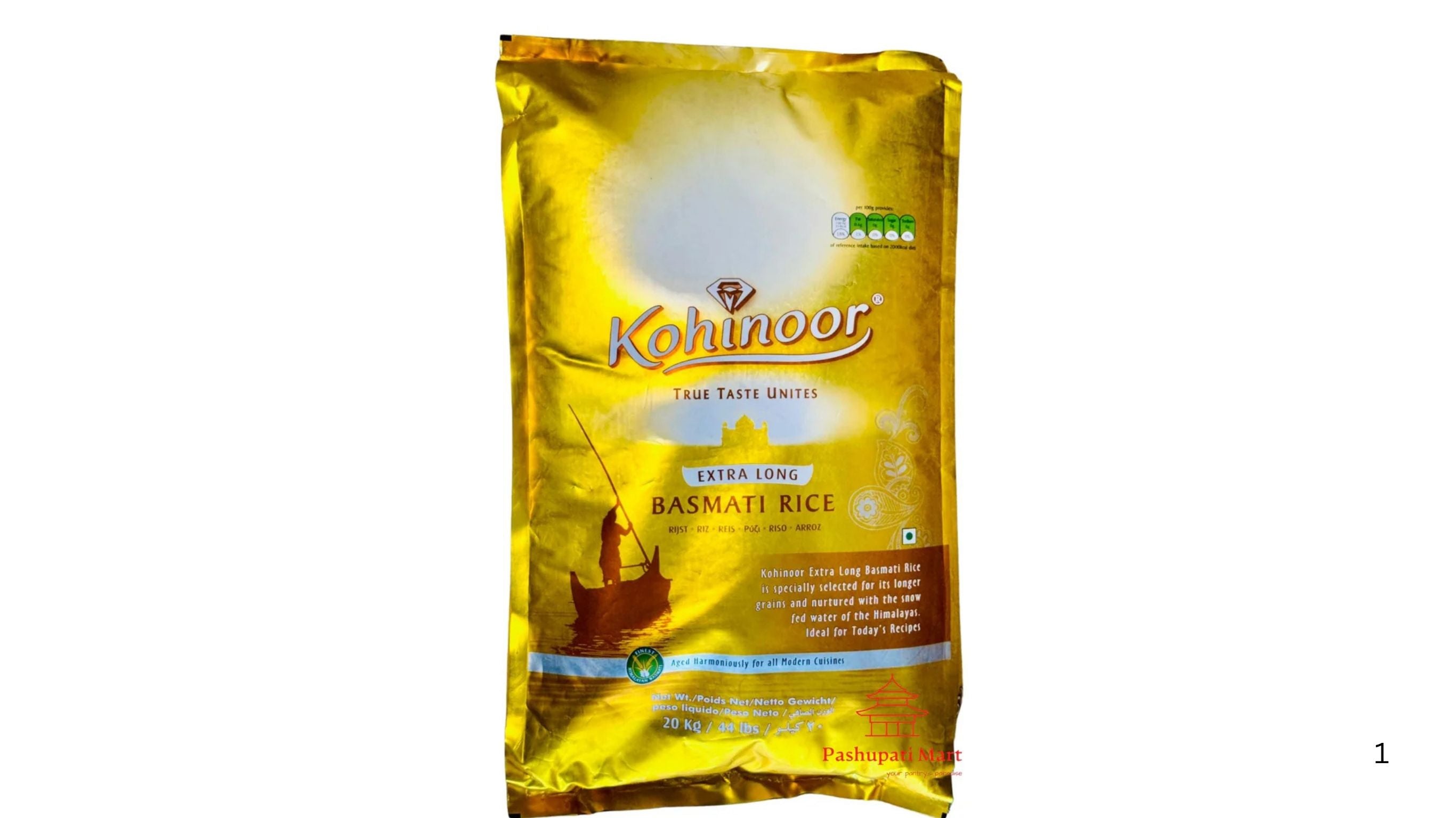 Kohinoor Gold Extra Long Basmati Rice 20 kg – Pashupati Mart